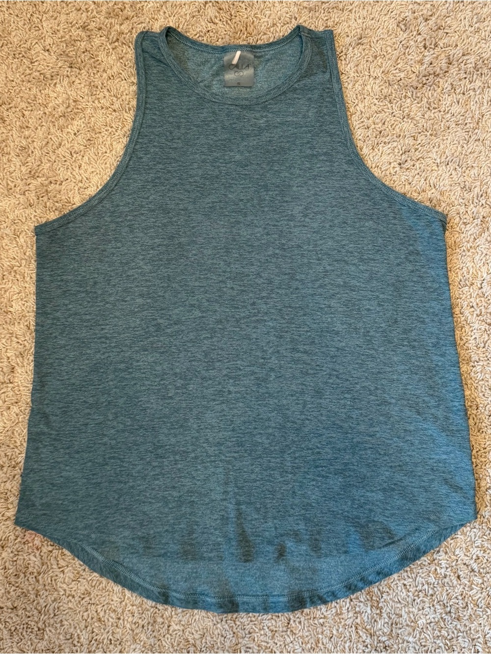 CALIA by Carrie Underwood Teal Heather Scoop-Hem Tank